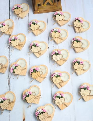 50 Piece Pink Wooden Candle Holders for Baby Shower Favors