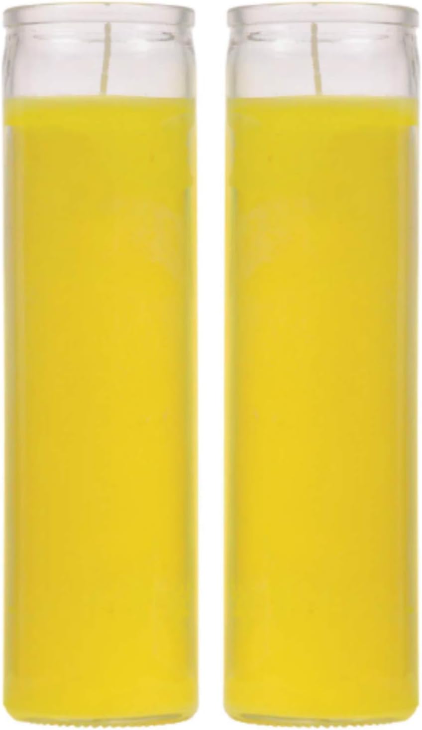 TopNotch Outlet Prayer Candles Yellow Wax 2 Pack Jar Set