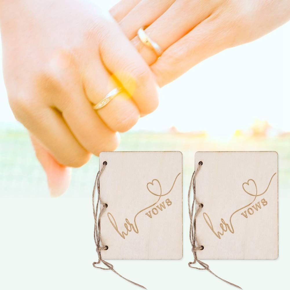 2pcs Wedding Vow Booklets with Hem Rope