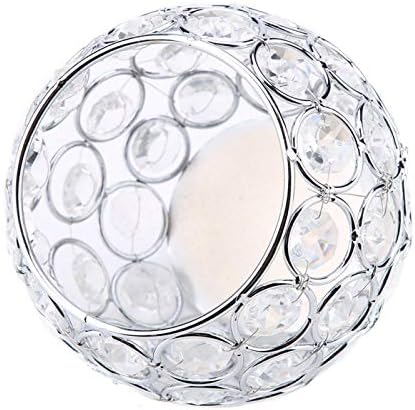 Crystal Candle Holder Round Bowl Tabletop Decor