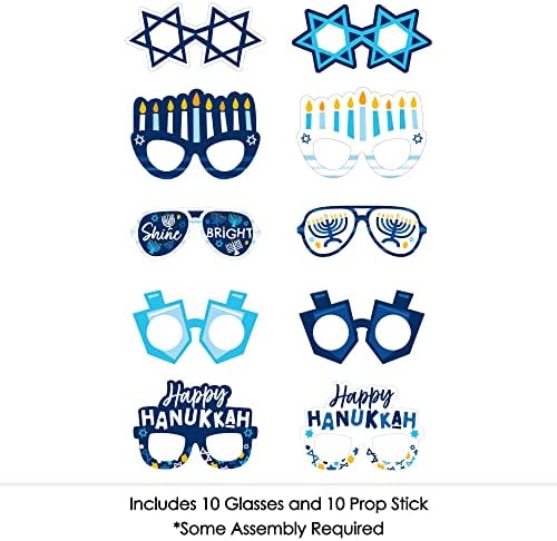 Big Dot of Happiness Hanukkah Menorah Photo Booth Props - 10 Count