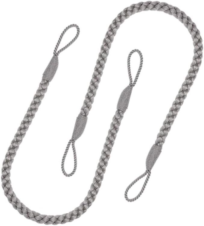 HIASTRA Curtain Tiebacks Ropes 2pcs Grey Handmade Holdbacks