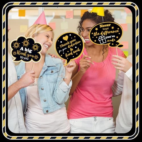 24 Pcs Thank You Photo Booth Props for Employee Appreciation Party