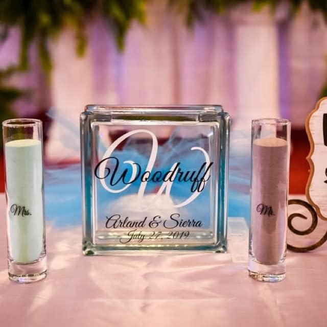 Glass Personalized Monogram Sand Set with Lid