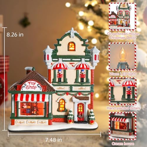 VCUTEKA Gingerbread House Christmas Decor Indoor