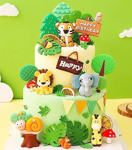 JeVenis Luxury Jungle Baby Animals Cake Decoration