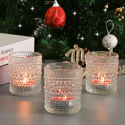 12 Pcs Clear Glass Tea Light Candle Holder Set