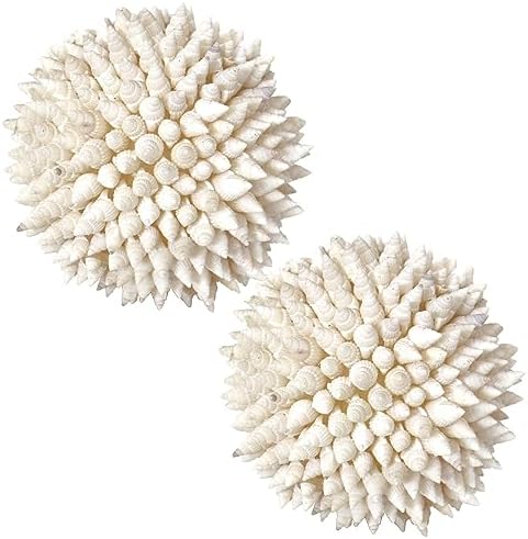 White Sea Shells Balls 4 Inch Nautical Decor