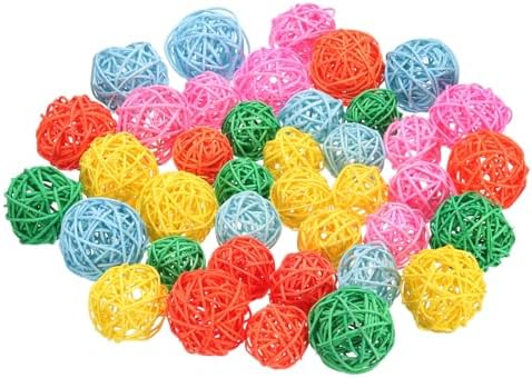 Uxcell 40 Pcs Wicker Rattan Decorative Balls