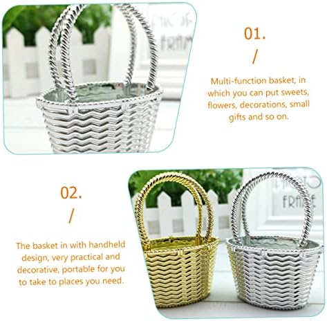 12pcs Creative Handheld Candy Baskets for Weddings and Parties