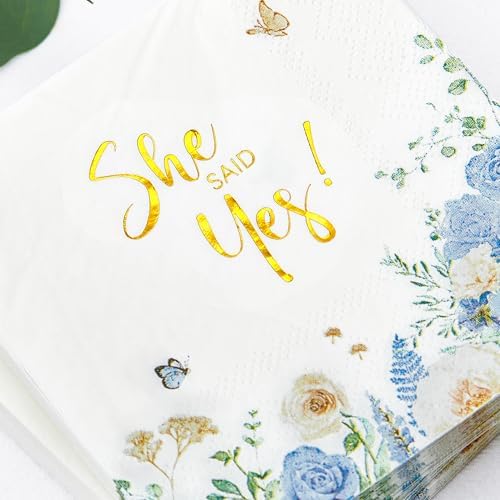 Crisky 50 Pcs Gold Foil Bridal Shower Napkins