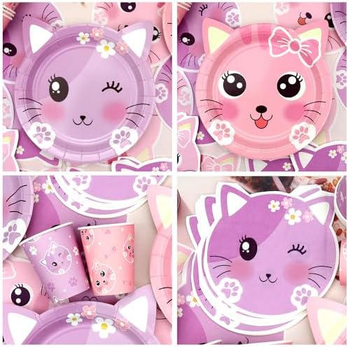 Cat Birthday Party Supplies Set for 20 Guests