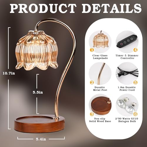 GEEZO Fragrance Candle Warmer Lamp with Timer and Dimmer
