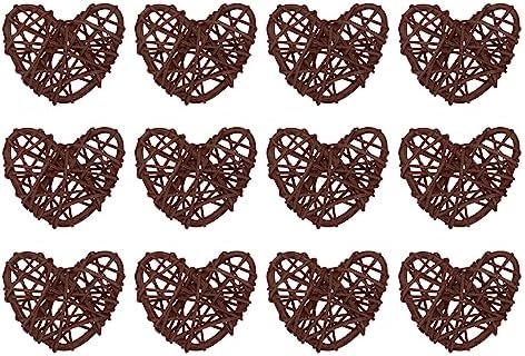 MECCANIXITY 12Pcs Heart Shaped Rattan Ball Vase Filler