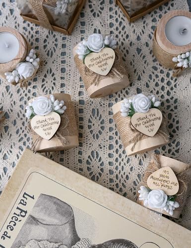 10 Piece Wooden Tealight Candle Holder Set