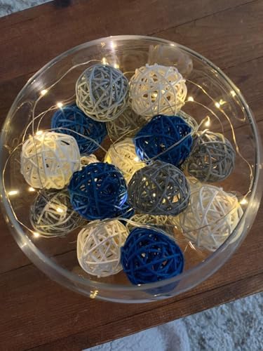 15pcs 2inch Wicker Rattan Decorative Balls Set