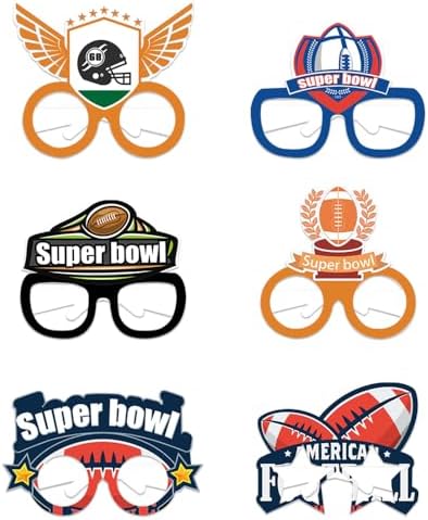 12 Pack Super Bowl Football Paper Eyeglasses