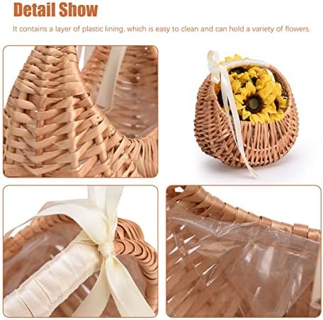RXMORI 4PCS Flower Girl Baskets with Handles