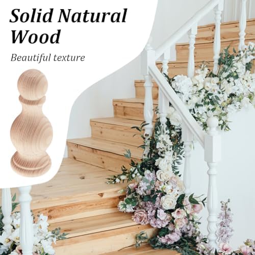 BENECREAT 2Pcs Unfinished Wood Finials 47x19 Inch Decorative