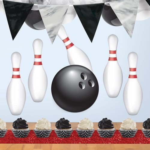 Beistle 6 Piece Durable Cardstock Bowling Decorations
