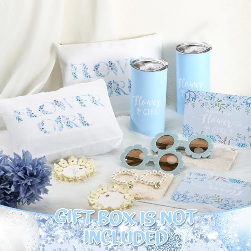 Inbagi 12 Pcs Flower Girl Set Blue Wedding Accessories