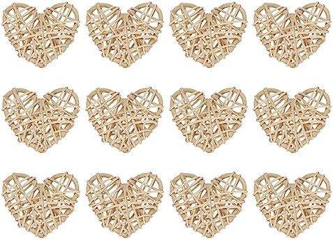 MECCANIXITY 12Pcs Heart Shaped Rattan Ball Vase Filler 1