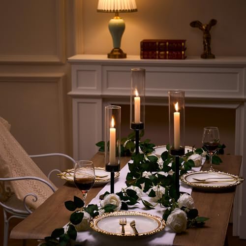 Black Hurricane Candle Holders Set of 3
