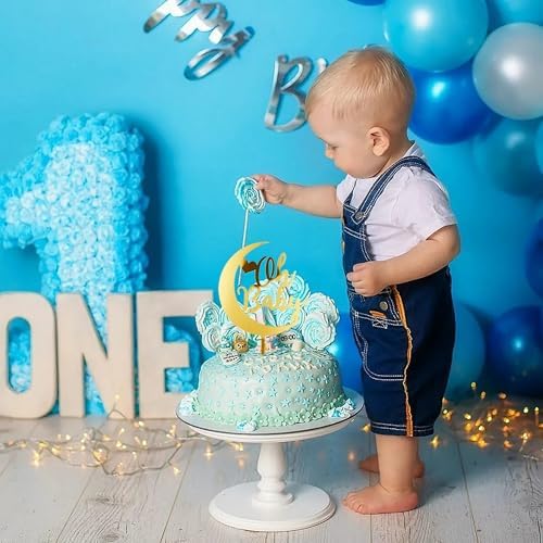 Gold Oh Baby Moon Heart Cake Topper for Baby Parties
