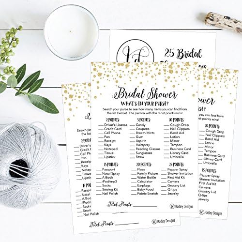 Hadley Designs Gold Bridal Shower Games for 25 Guests