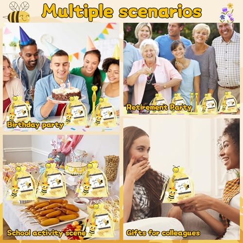 24 Piece Bee Keychains Gel Pens Party Favors Set