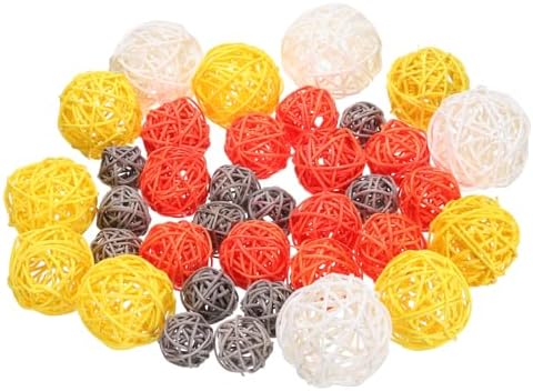 Uxcell 72 Pcs Wicker Rattan Balls Decorative