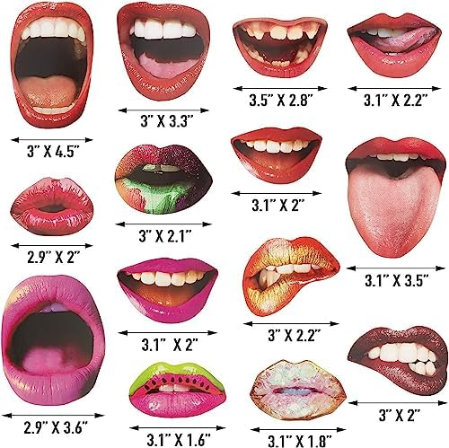 40pcs Fun Lip Photo Booth Props with Stick