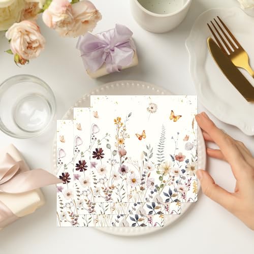Fall Floral Napkins 50PCS Disposable Autumn Party Decor