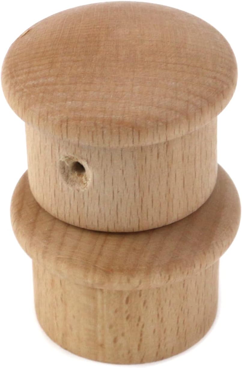 KUMGROT 2 Pcs Wood Curtain Rod Caps