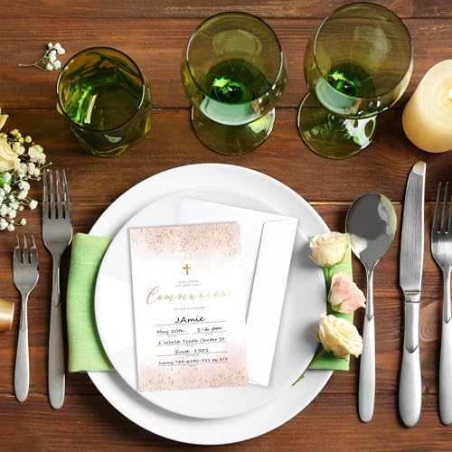Baptism Invitations Cards with Envelopes Set