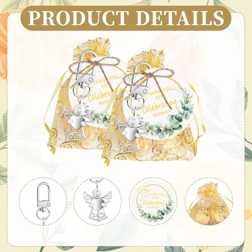 50 Sets Baptism Favors with Angel Keychains