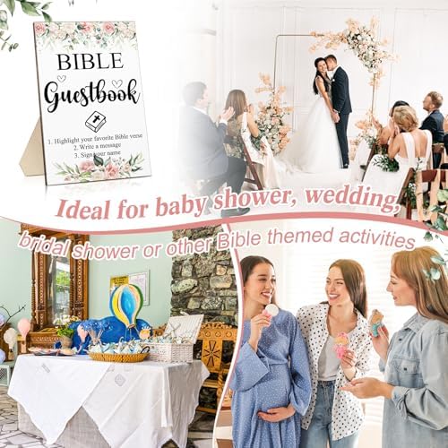 Geelin 19 Pcs Bible Guest Book Sign Set with Pens and Highlighters