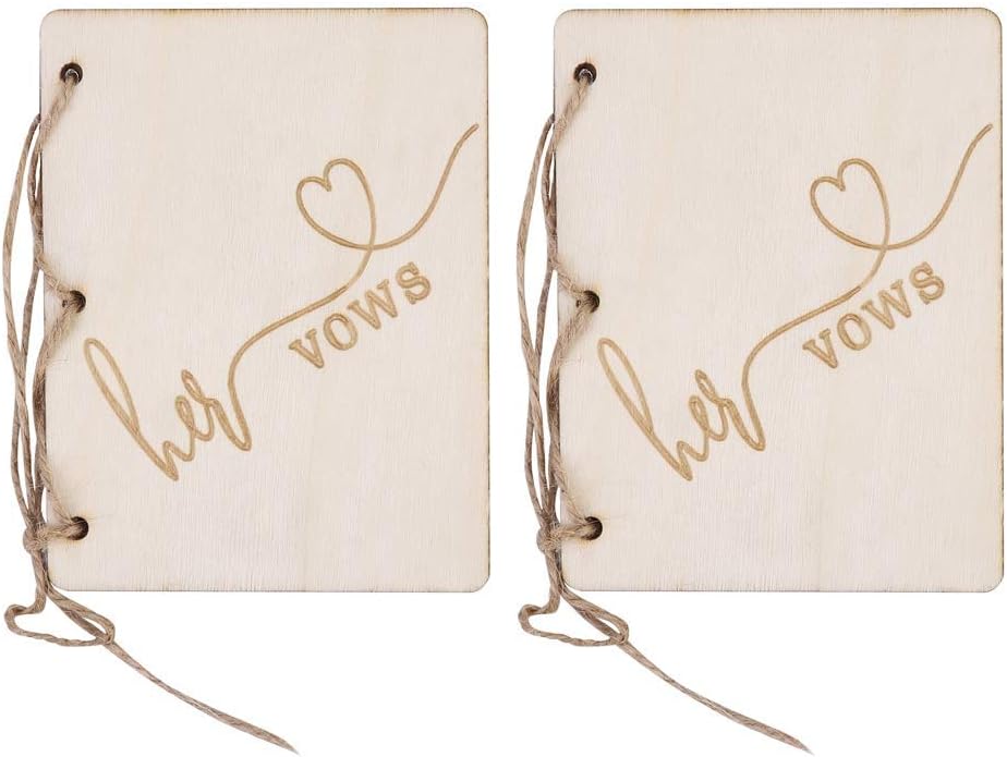 2pcs Wedding Vow Booklets with Hem Rope