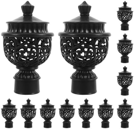Amosfun 12 Pcs Curtain Rod End Caps Hollow Finials