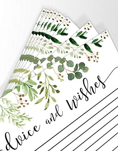 Mr and Mrs Advice Cards with Greenery Decor 50 Pack