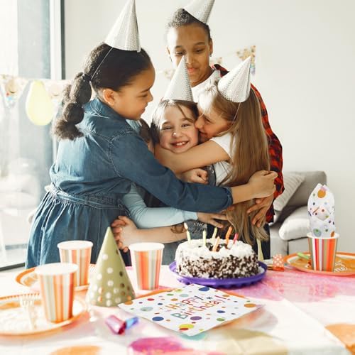 60pcs Happy Birthday Napkins with Polka Dots