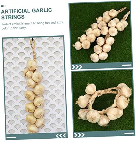 GLEAVI 2Pcs Realistic Fake Garlic Strings Decorative Props