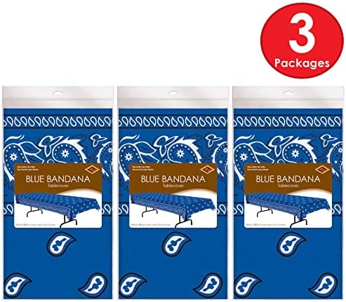 Beistle Blue Bandana Tablecovers 54x108 3 Pack