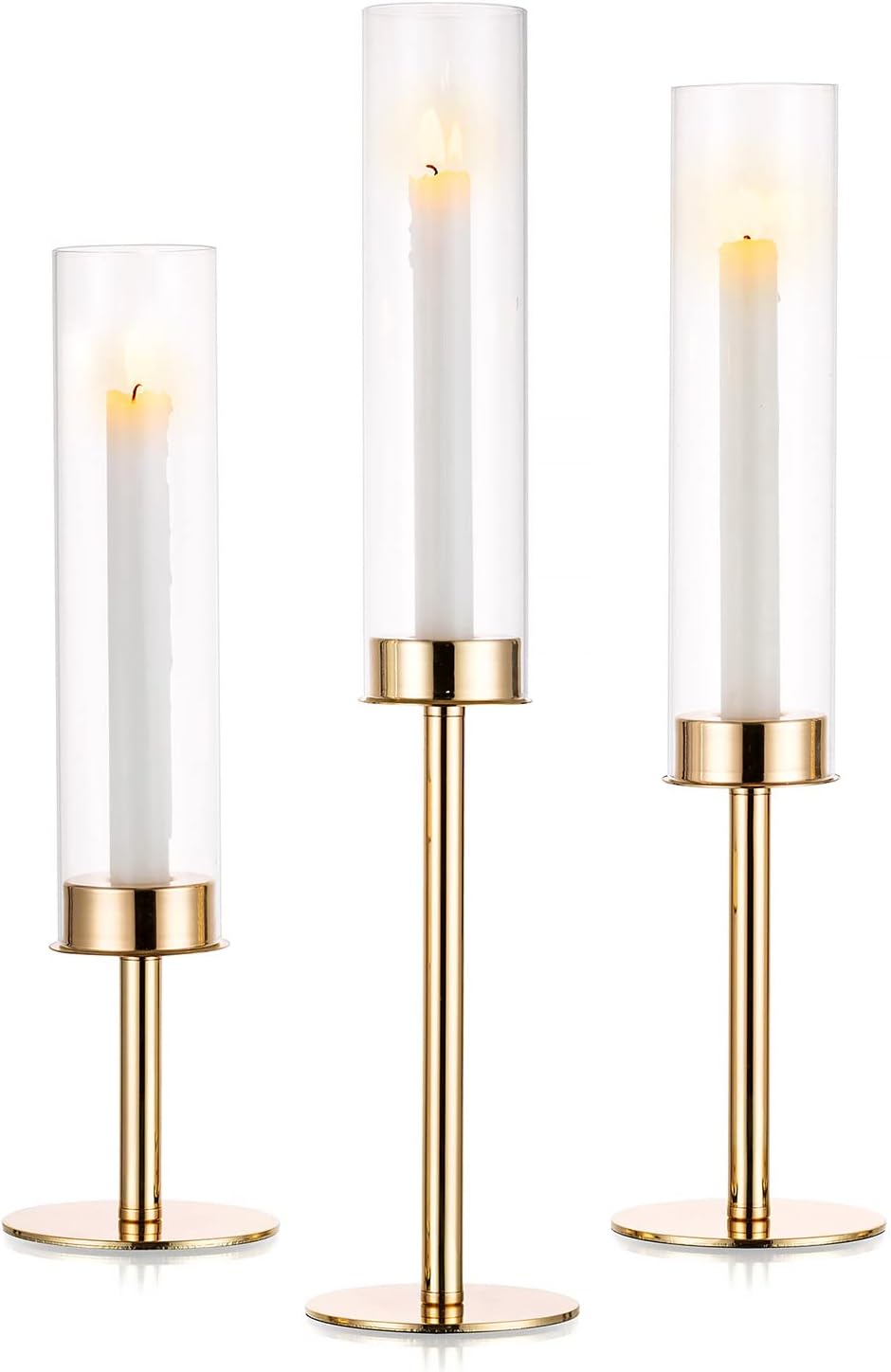 Nuptio Gold Hurricane Candle Holder Set of 3