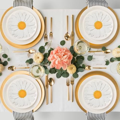 Daisy Floral Paper Napkins 200 Count White