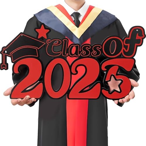 Class of 2025 Wooden Sign with Red Design
