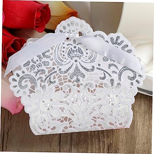 PRETYZOOM Wedding Hollow Out Box 50pcs Candy Boxes For Party Favors