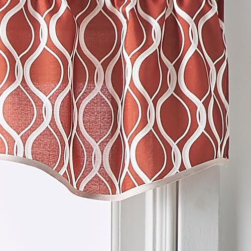 CHF Morocco Ogee Print Scallop Valance 58W x 14L Inch Clay