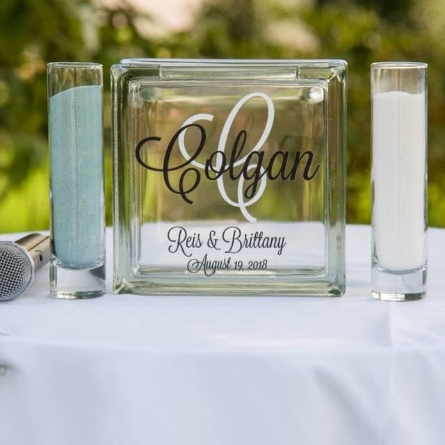 Glass Personalized Monogram Sand Set with Lid