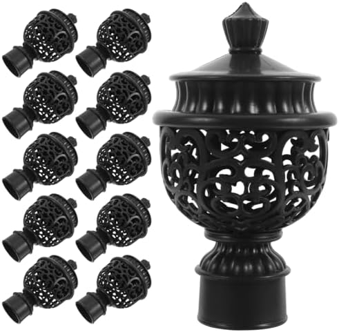Amosfun 12 Pcs Curtain Rod End Caps Hollow Finials
